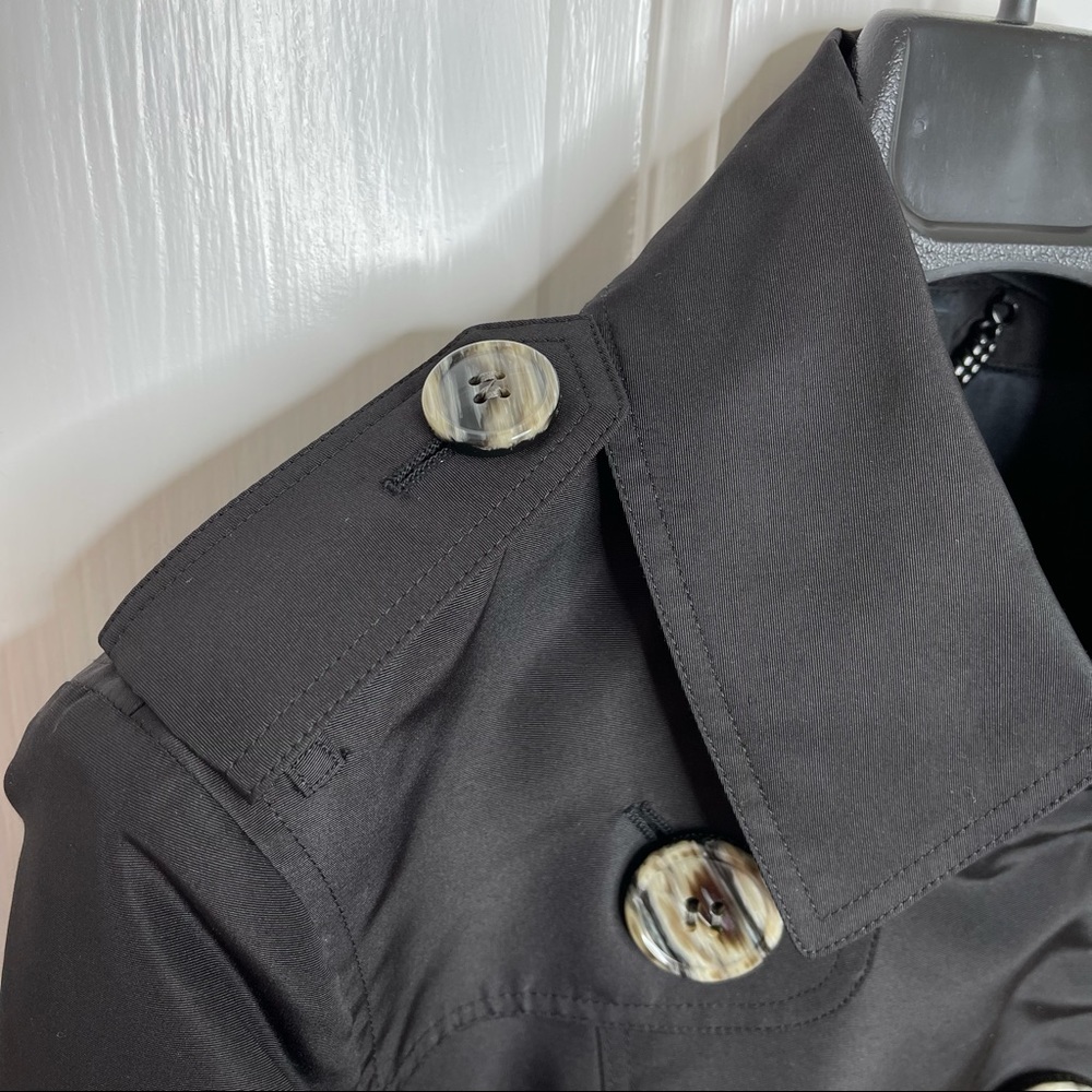 NWT Burberry Black Gabardine Trench Coat - Picture 11 of 15